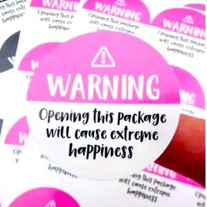 120 WARNING LABELS | Fun Cute Packing Stickers